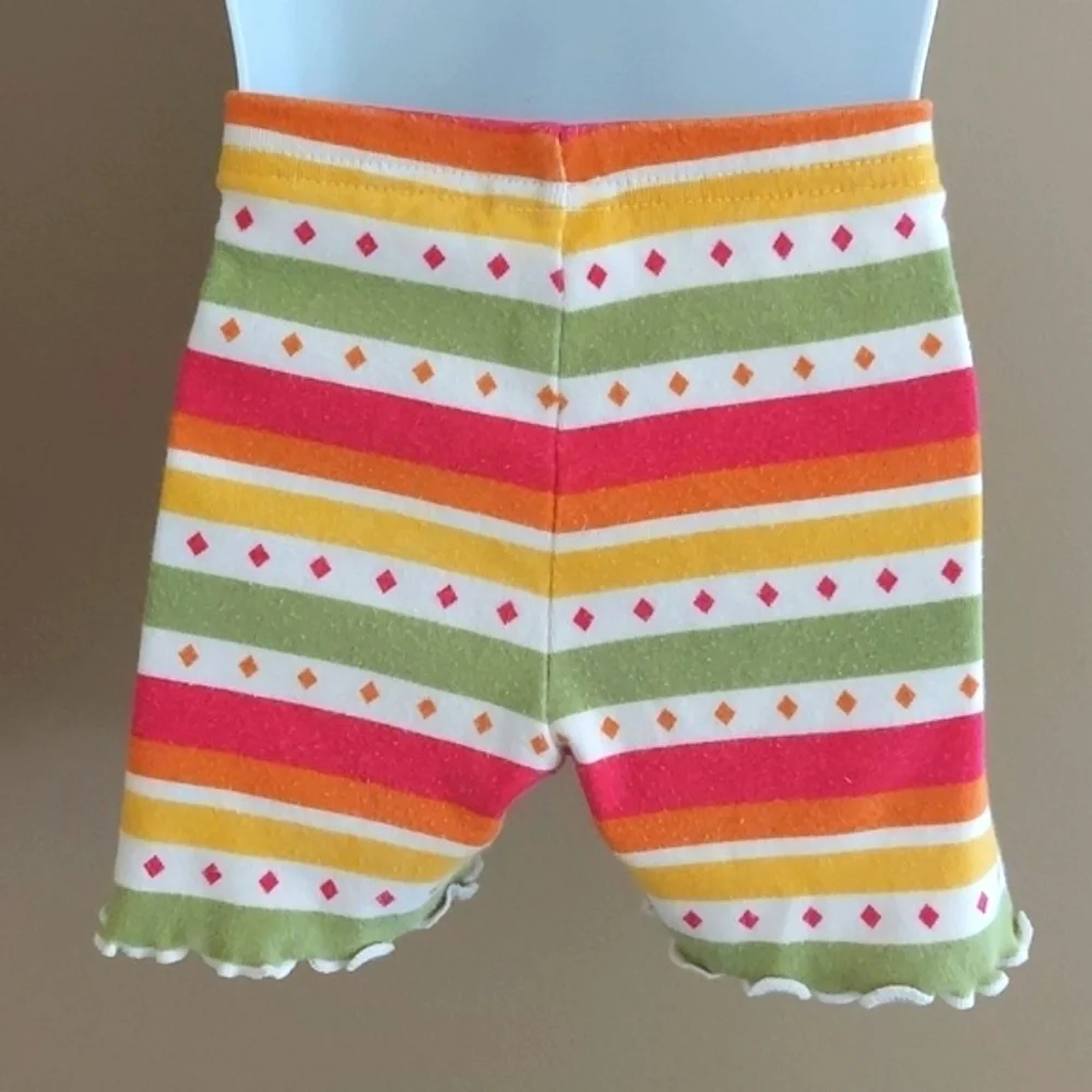 Gymboree 3 pc pack shorts - pink polka dot orange hippo stripes - size 2T